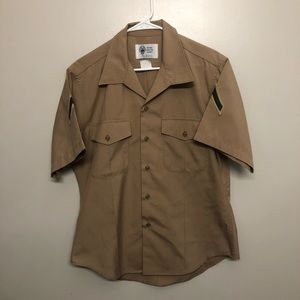 defense logistics agency uniform shirt tan 16